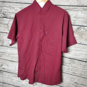Euforia Collection Red Button Down Short Sleeve Shirt Size Large